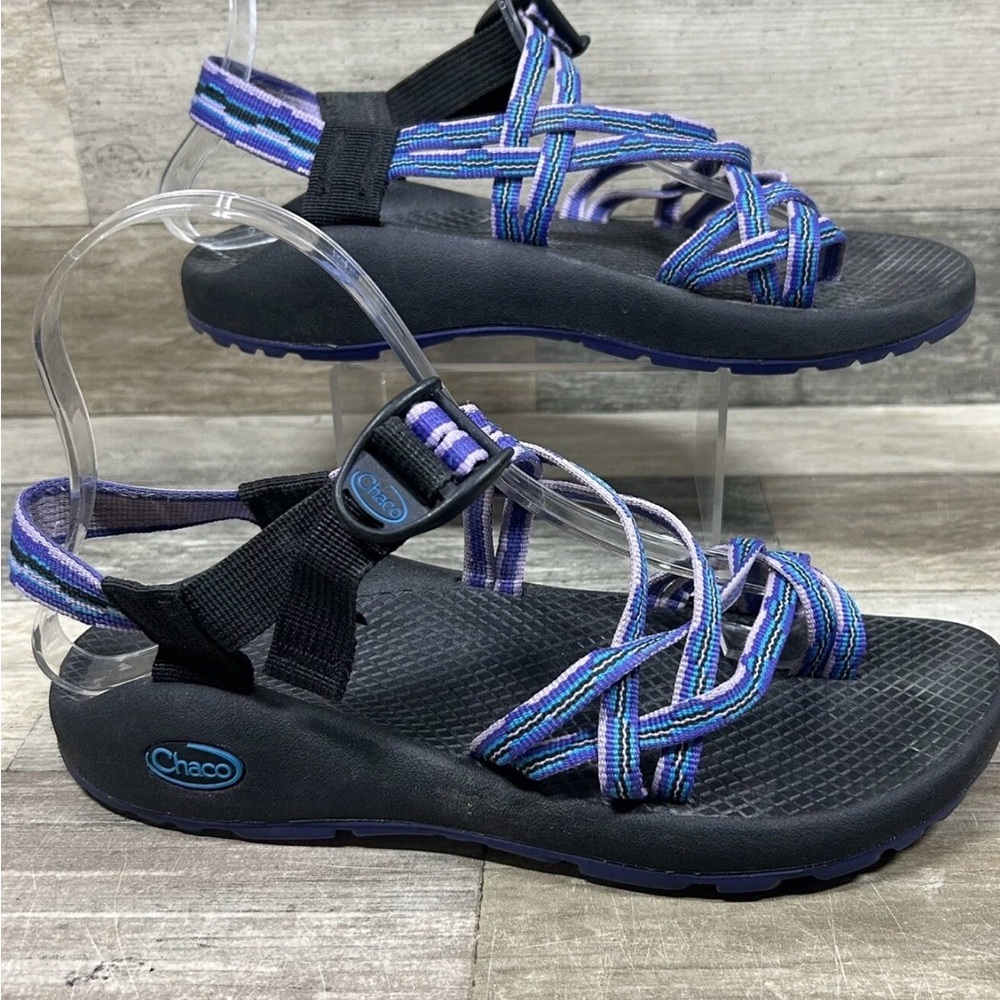Chaco Women’s Z/Cloud X2 Hiking Sandals / Water Shoes Purple/Blue Straps Size 7